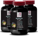 Korzyści z Berry - RESVERATROL COMLEX - Daily Support, Acai Berry Energy, Goji Berry Power, Grape Skin Boost, Nawilżacz, Elderberry Siła, Wsparcie odżywcze 3 Butelki 180 Kapsułki