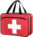 Naanle Pill Organizer Bag Travel Pill Bottle Medicine Organizer Home Storage Medication Bag for Vitamin Supplements, White Cross Empty Red First Aid Bag for Car Camping, 1.0 Count