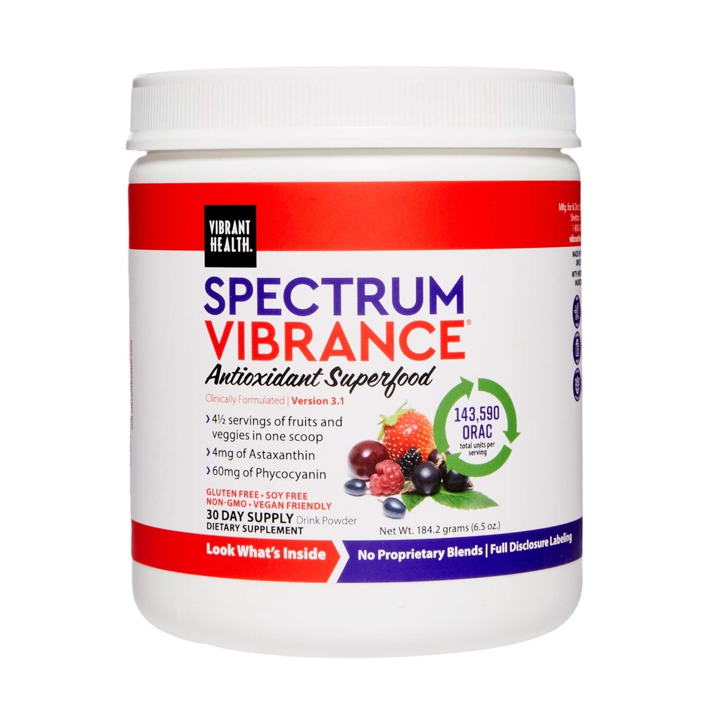 Vibrant Health, Spectrum Vibrance, Vegan Antioksydant Superfood Powder, 30 Servings (FFP)