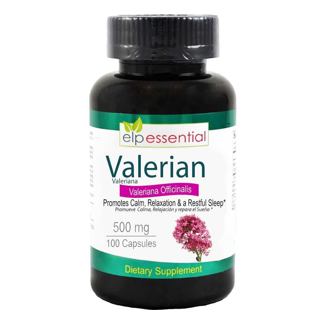 Valerian Korzeń kapsułki Organic 500mg Herb Extract Supplement 100 Tabletki
