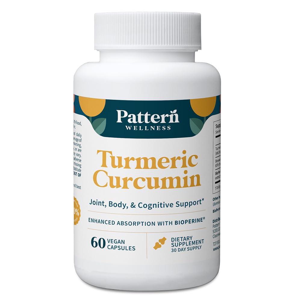 Wzór Wellness Kurkumina Turmerowa - 1300mg - 95% Kurkuminoidy z BioPerine ® Black Pepper - Joint, Cognitive & Immune Support - Non-GMO, Gluten Free - 60 Kapsułki