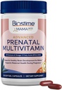 Biostime Zaawansowane witaminy prenatalne dla kobiet 124; 20 Składniki odżywcze, Multivitamina, Kwas foliowy, Żelazo, Prebiotyk i Omega 3 EPA & DHA Kwasy tłuszczowe 124; Ciąża Witaminy & Suplement wsparcia 124; 90 Pigułki Softgel