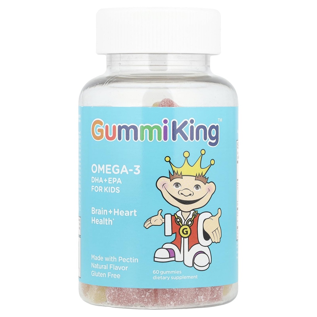 Gummi King DHA Omega-3 Suplement, cytryna / pomarańcza / truskawka, 60 Hrabia