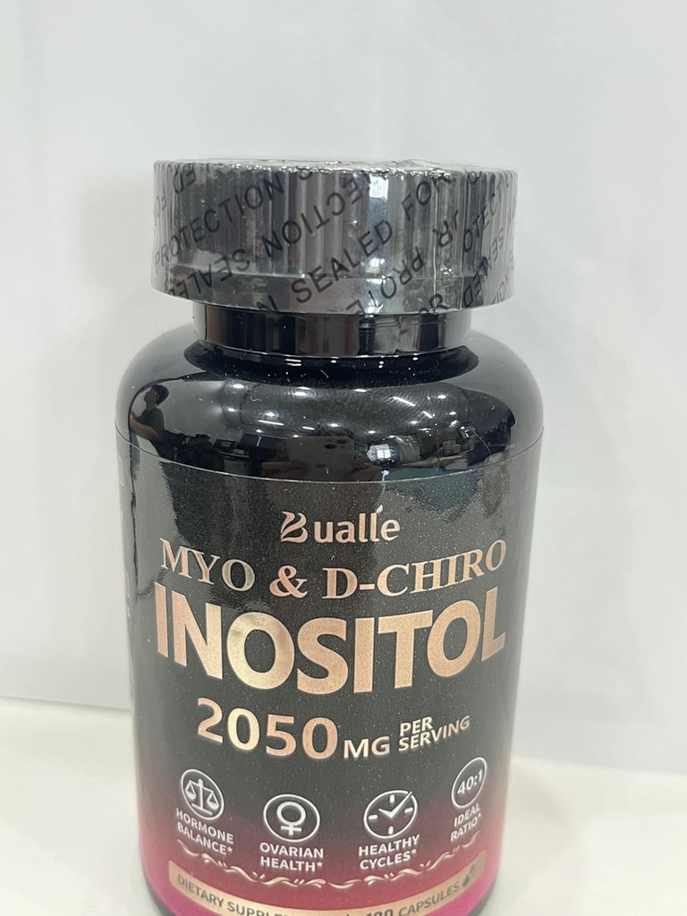Bualle Myo- Inositol & D- Chiro Inositol - Witamina wsparcia jajników - 40: 1 Mieszanka do wsparcia równowagi hormonalnej dla kobiet