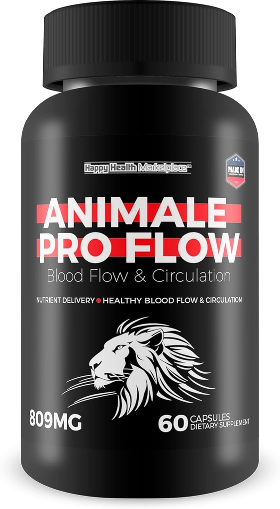 Animale Pro Flow - Nasz najlepszy suplement do przepływu krwi - Pro Animale Mężczyzna suplement zdrowia dla opieki nad przepływem krwi - Zdrowy suplement do przepływu krwi dla mężczyzn - Pro Animale Pills dla mężczyzn