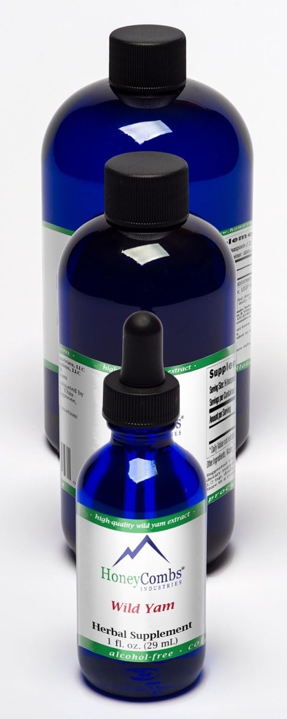 HoneyCombs Wild Yam - Wspiera Kobiece Reproductive Health, PMS Relief i więcej - Bezalkoholowy ekstrakt płynny 16 Oz