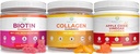 Purify życia Jabłko Cydr Ocet, Kolagen i Biotin Bundle, Gut Zdrowie i trawienie, Gummies dla wzrostu włosów, Zdrowie skóry i paznokci, Wegan, Gluten Free, Non-GMO Wszystkie naturalne suplementy