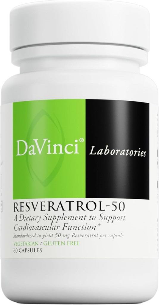 DAVINCI Labs Resveratrol- 50 - Pomaga wspierać system immunologiczny, Bone Health & Heart Health z Resveratrol * - Gluten- Free & Vegetarian - 60 kapsułki