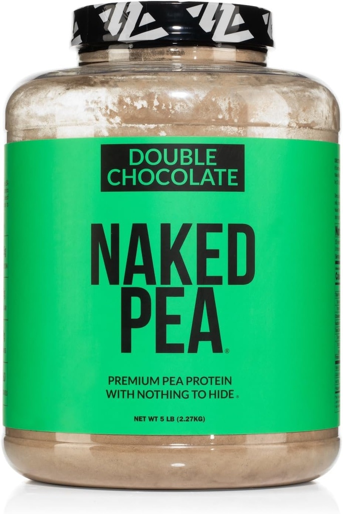 NAKED Pea - Podwójne białko czekoladowe z US & Canadian Farms, Organic Cocoa, Organic Coconut Sugar - No GMO, No Soy, i Gluten Free, Wzrost i odzysk pomocy - 53 Sługi