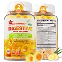 Ginger Chews Gummies dla Nudności i Poparcie trawienne, Stomach Relief, Cukier wolny z Turmeric, Czosnek bezogonowy, Quercetin, Witamina D3, Suplementy trawienne dla Okazjonalnych Bloating & Gas, 2Pack