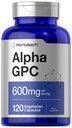 Horbäach Alpha GPC 600mg Next 124; 120 Kapsułki Next 124; Wegetarianin, Non-GMO & Gluten Free Choline Supplement Next 124; Wspomaga zdrową pamięć, ostrość i klarowność