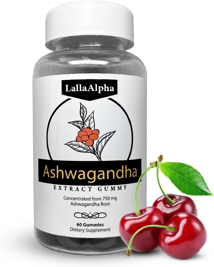 Ashwagandha Gummies - Natural Stress Reliever - 750mg Gummies - 60 Counts - Zachowanie zdrowej energii i poziomów stresu, Zielony
