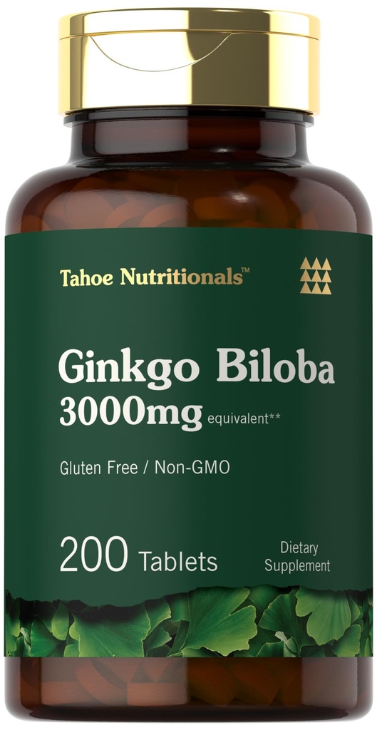 Carlyle Ginkgo Biloba 3000mg Biloba 124; 200 Tabletki wegetariańskie 124; Dodatkowa siła 124; Non- GMO, Gluten Freen Formuła 124; przez Tahoe Nutritionals