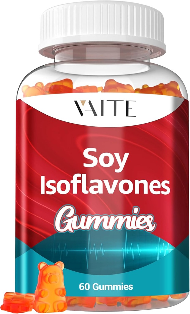 Soi Isoflavones Suplement dla kobiet - Nie-GMO Fitoestrogeny dla menopauzy Relief, Gorące błyski, Hormonal Balance, Genistein, Soy z Isoflavones, Bone Health Support - 60 Wegan Gummies do żucia