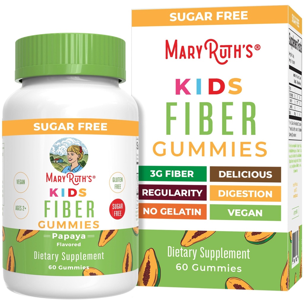 MaryRuth Organic Fiber Gummies dla dzieci 124; 2 Miesiąc dostaw 124; Sugar Free Supply 124; Rozpuszczalny Fiber Supplement Amend124; Gut Health & Disease Support Amend124; 3g Fiber per Gummy Amend124; Vegan Amend124; 60 Count