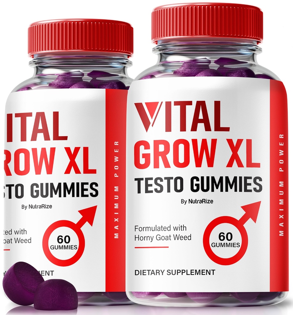 (2 Pack) Vital Grow XL, Official Vital Grow XL Testo Gummies for Men, Boost Stamina and Confidence Gummy for Mens, Vital GrowXL Mężczyzna Support Gomitas (120 Gummies)