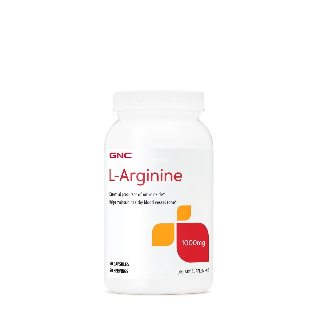 GNC L Arginine 1000mg Suplement, Pomaga zdrowe naczynie krwi Tone, 90 Służenie