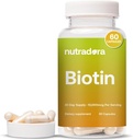Biotin 10000mcg kapsułki z wapniem do skóry i paznokci - naturalnie produkowany suplement biotin do wzrostu i grubości włosów 10,000mcg kapsułki wegańskie - rozpuszczone w USA 60 Count