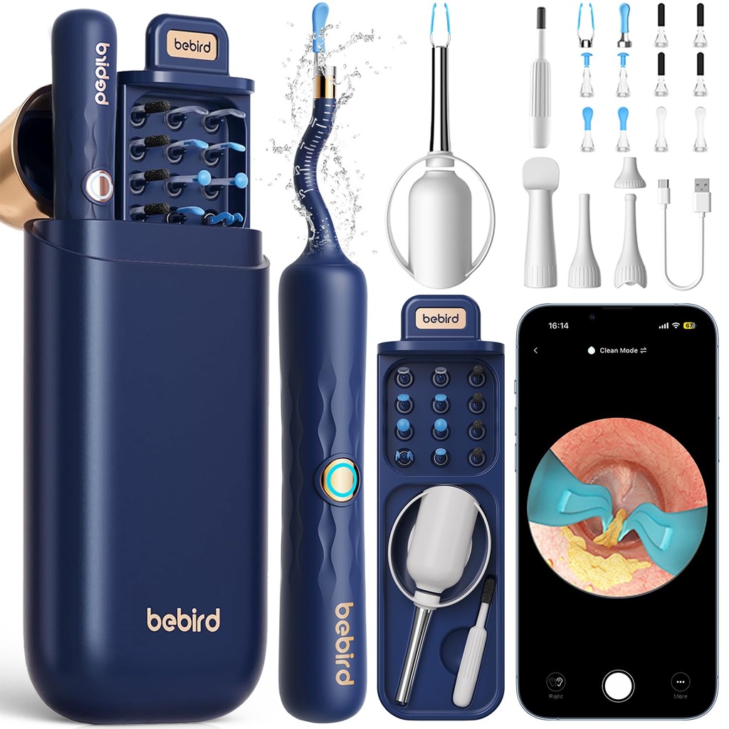 Bebird Earsight Plus D39R Ear Wax Removal Tool Camera, Kwalifikujące się elementy FSA HSA, Czyszczenie ucha z elastyczną kamerą ucha Otoskop, Visual Ear Pick Tweezers Wax Remover, Zestaw do czyszczenia ucha dla rodziny