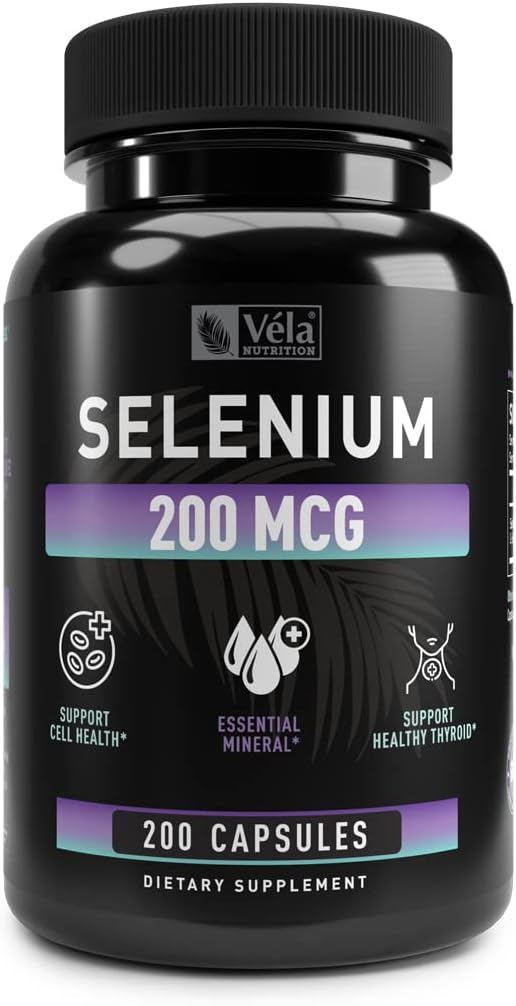 Selenium Capsule Supplement Equipment 124; 200mcg Ethiopian 124; Support Healthy Antioksydant, Immune, Reproductive, and Thyroid Health * Ethiopian 124; Non-GMO, 3rd Party Tested Equipment 124; 200 kapsułki