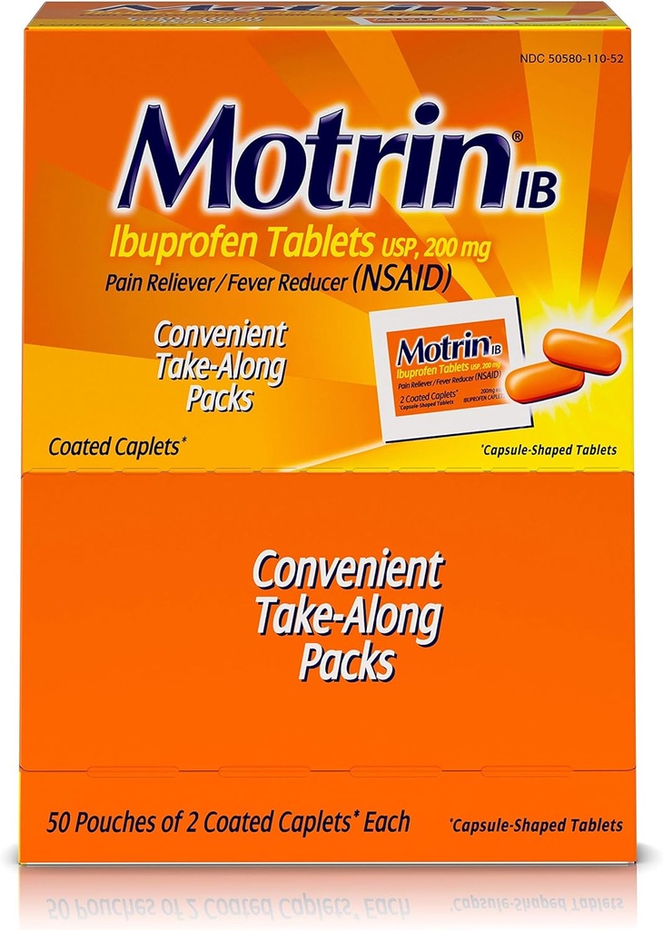 Motrin IB 48152 Ibuprofen Tablets, 2 liczenie (opakowanie po 50)
