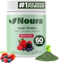 Super Zielony Proszek, 60 Służenia - Odporność, Enzymy i Probiotyki dla Energii, Gut Zdrowie, Bloating Relief for Women - Zielone Superfood Proszek - Mieszane Berry