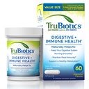 Probiotyki TruBiotics for Digestive & Immune Health, Pomaga Regularność i Pomaga Relieve Abdominal Discomfort, Gas & Bloating, 2 Klinicznie badane Cieśniny Probiotyczne, Plus Prebiotyki, 60 Kapsułki