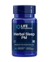 Life Extension Herbal Sleep PM, Lemon Balm, honokiol (kora Magnolia), Rumianek, Promotes Healthy Sleep, Hormone- Free, Melatonine- Free, Gluten Free, Non-GMO, Wegetarianin, 30 Kapsułki