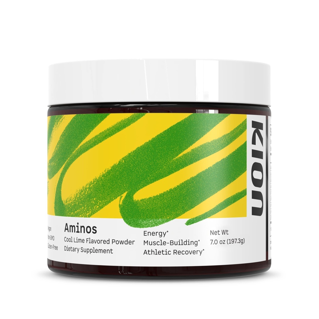 Kion Aminos Esential Amino Acids Supplement - Amino Acid Powder, Amino Energy Powder, Esential Energy Without Cafeline, Esential Amino Acids, BCAA EAA - 30 Servings, Cool Lime