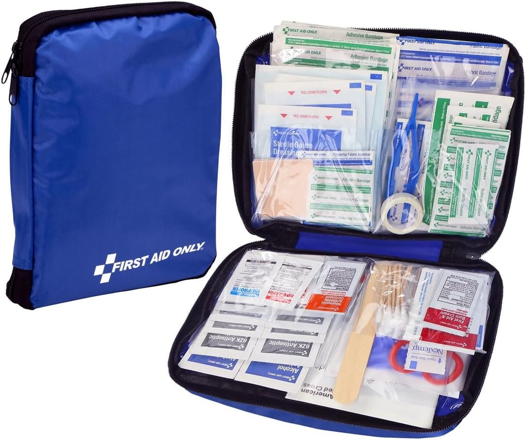 Pierwsza pomoc Tylko 299 Piece All- Cel Awaryjny zestaw pierwszej pomocy dla domu, Office, Samochód, Apartament, Dorm, i Camping, Przyjazny dla podróżujących Compact Pouch Fits w plecakach, Suitcases, Szafki i Drawers