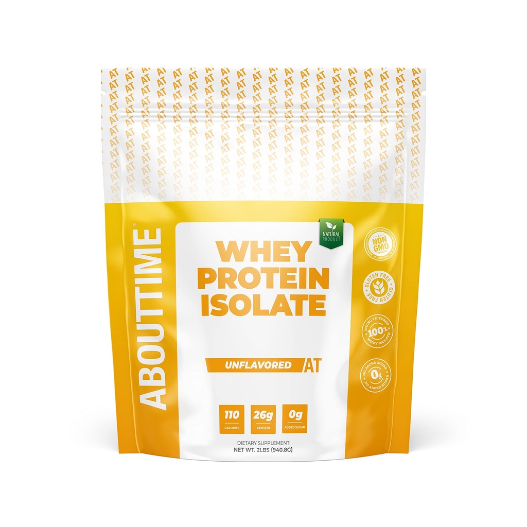 O czasie Unflavored Białko serwatki Isolate Proszek 26g, Naturalne składniki, Non-GMO, Gluten- Free, Lactose- Free, Brak sztucznych słodzików, Niskie węglowodany, 32 Służenie