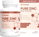 ENERGI Zinc Mieszanka z witaminą A, B- 3 & B- 6, Suplement wsparcia immunologicznego z Marshmellow Root, Dandelion Root Extract & Shiitake Mushroom, 90 Suplementy cynku kapsułki