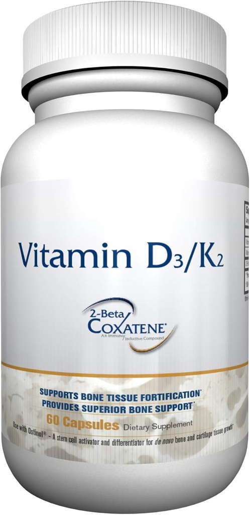 ZYCAL Vitamin D3/K2 Supplement (60 Capsules), Improve Your Bone and Joint Health, Superior Bone Support, Promote Healthy Function, Boost Your Immune System, Non-GMO, Gluten-Free