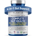 4- in-1 Gut Health Support - Prebiotyki + Probiotyki + Postbiotyki + Enzymy Żywieniowe - DE111 Spore Probiotic for Digestive Support & Bloating - Non-GMO, Made in USA - 60 Kapsułki wegetariańskie