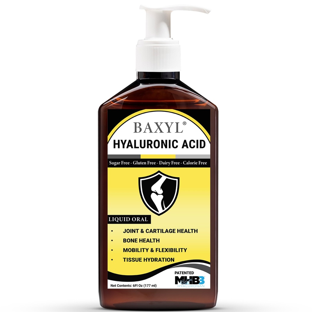 Baxyl - Liquid Hyaluronic Acid for Joint Relief Supplement (Vegan, Gluten- Free, Non-GMO, Opatented Oral MHB3)