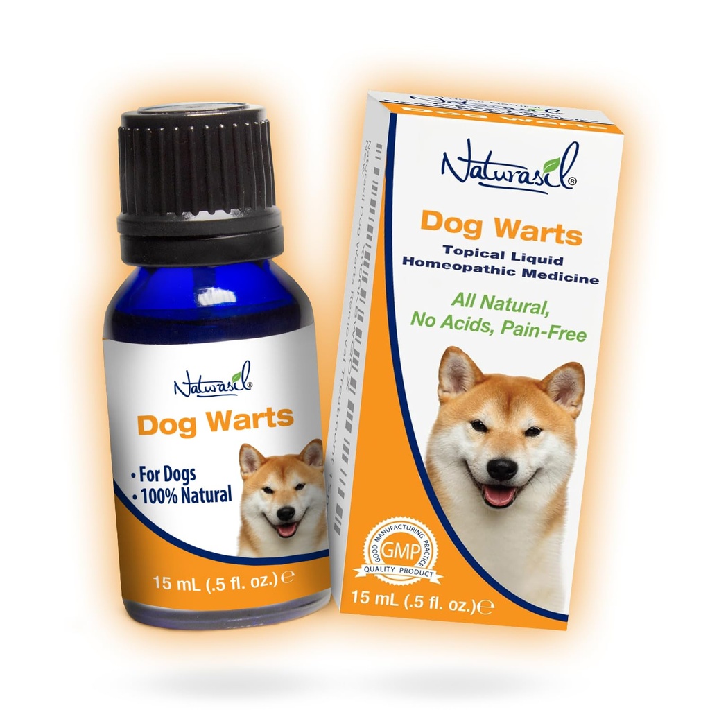 All- Natural Dog Warts Remover by Naturasil - Pure Thuja & Plant Extracts for Topical Wart & Skin Blemish Remover on Animals Net 124; Fast- Acting, Gentle & Pain- Free Distribution 124; No Acids Distribution 124; Safe for Dogs 3 + Months Distribution 124; 15 ml