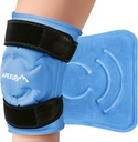 APEXUP Ice Pack for Knee Pain Relief, Duży opask wielokrotnego użytku po zabiegu chirurgicznym, Elastyczny żel zimny Pack dla urazów, Ulga bólowa dla pleców, Ramię, Łokieć, Kolanko i Noga (Niebieski, L, 1PK)