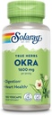 SOLARAY Okra Fruit 1600 mg - High Fiber Supplement for Wellness Support - Bogate Źródło Fiber Rozpuszczalny - odpowiednik 6,4 g Świeże Okra na Serving, Wegan, 60- Day Guarantee - 25 Służb, 100 VegeCaps