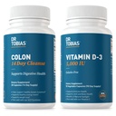 Dr Tobias Colon 14 Day Cleanse i witaminy D3 5000 j.m. Wsparcie ogólnego zdrowia, układu immunologicznego i układu pokarmowego. Non-GMO Gut Cleanse i witaminy dla mężczyzn i kobiet.