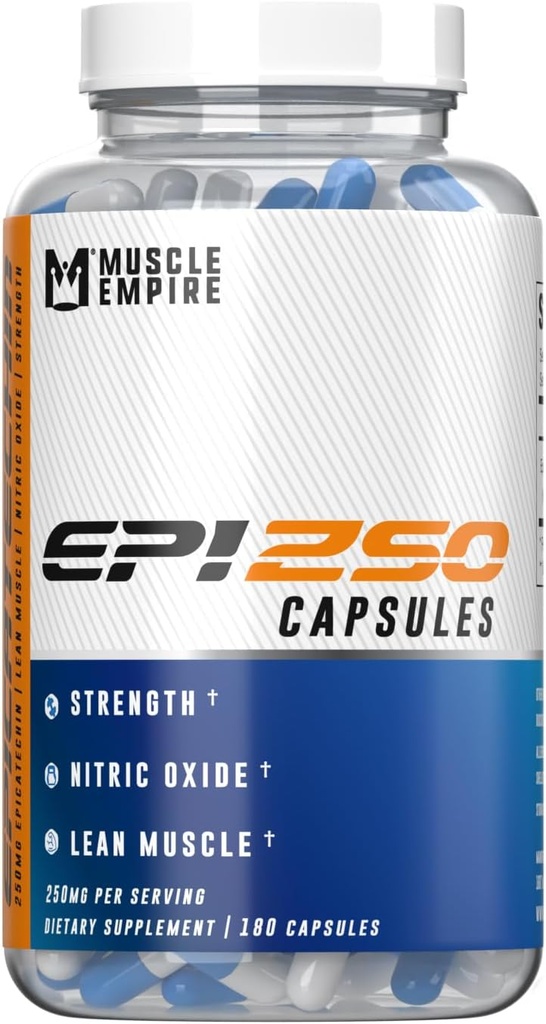 Epicatechin Extract Kapsułki 124; EPI 250mg 124; 180 Pill Count Agregat 124; Wspiera Lean Muscle Growth, Nitric Oxide Booster & Myostatin Inhibitor