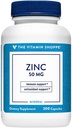 Cynk 50mg Wspiera zdrowe funkcje immunologiczne Eye Health, Wysoko wchłaniane, Suplement przeciwutleniaczy Daily Serving, Gluten Dairy Free (300 Kapsułki) przez witaminy Shoppe