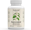 Resveratrol 600mg - Vegan - Non-GMO - Support Healthy Aging and Cardiovascular Health - Rich in Antioxidants - 60 Vegetable Capsules