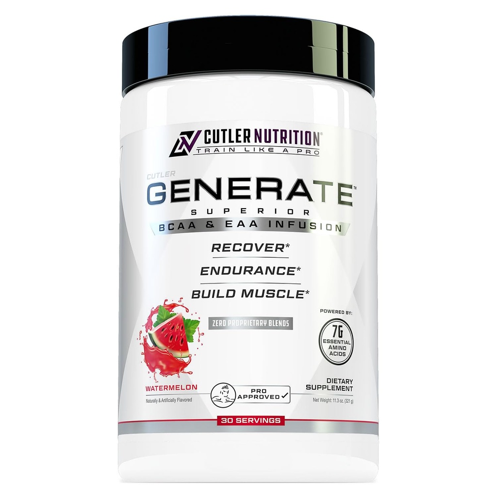 Generować EAA i BCAA proszek: Najlepszy post ćwiczenia odzyskiwania Drinka i rozgałęziony Acids Acids łańcucha z podstawowych aminokwasów, 5g BCAA, 2g EAA dla Lean Muscle Mass Recovery 124; Arbuz, 30 Sług