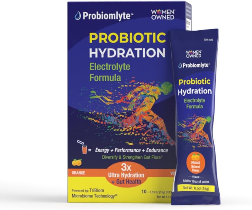 Probimlyte- Wzmacniacz do nawodnienia probiotycznego (pomarańczowy) z opatentowaną technologią mikrobiomu TriBiom dla odporności, wydajności, energii i zdrowia Gut