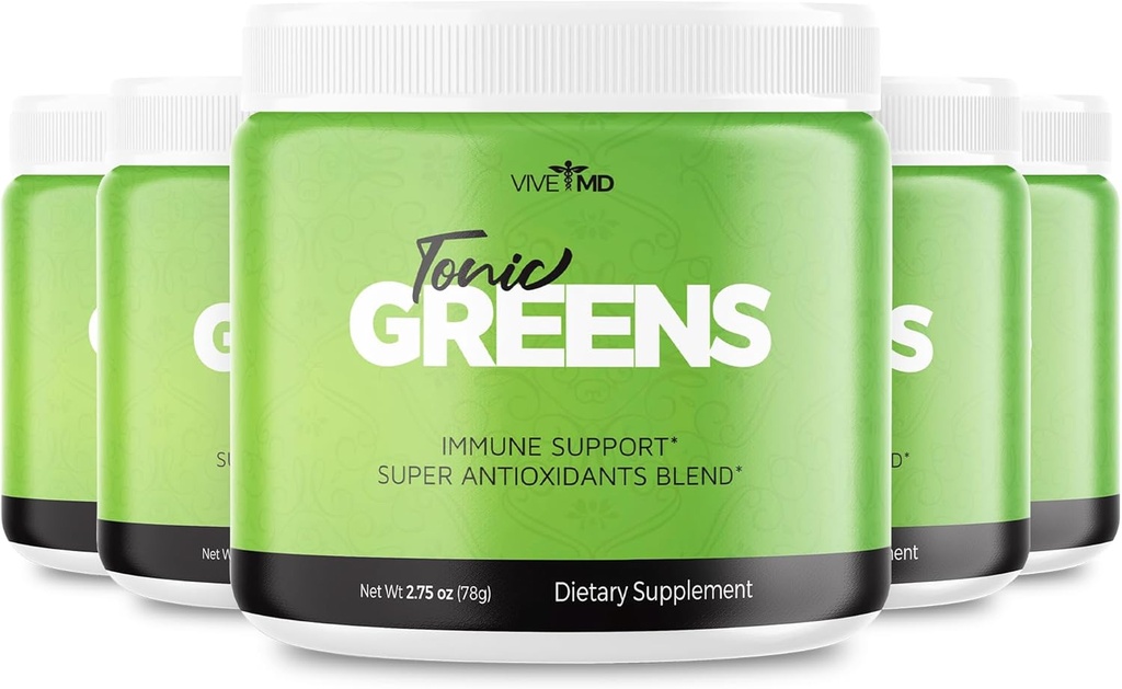 Tonic Greens suplement witaminy Boost Oficjalna formuła - Naturalny zielony mieszanka suplement energii dodatkowa siła z BCAA, L- glutamina, Witamina B6, Rewolucyjna energia Fix Recenzje rozwiązania (5 Pack)