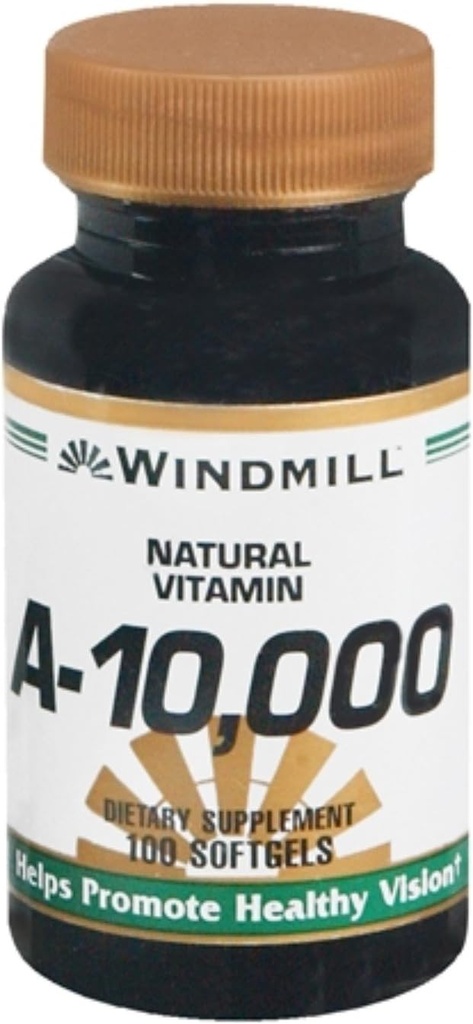 Witamina A 10 000 IU Softgels 100 żel miękkich (opakowanie zawierające 2)