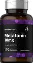 Horbäach Berkshire Labs Melatonin 10mg XI124; 140 Quick Release Capsules XI124; Extra Siła Formuła XI124; Non-GMO, Gluten