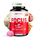 GOBIOTIX Focus Lion's Mane Supplement - Mushroom Complex - Nootropics Adaptogen Vitamins - Memory, Clarity, Energy, Immune Support, Cordyceps, Reishi, Chaga, and Maitake - 90 Capsules