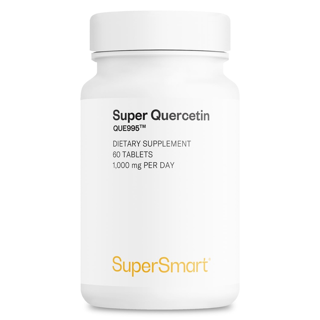 Supersmart - Super Quercetin 1000mg na dobę (Opatentowany QU995) - Wysoka czystość Quercetin Suplement - Naturalne bioflawonoidy 124; Non-GMO & Gluten Free - 60 Tablets