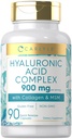 Carlyle Hyaluronic Acid Complex 900 mg XI124; z Collagen i MSM XI124; 90 kapsułki XI124; Non- GMO, Gluten
